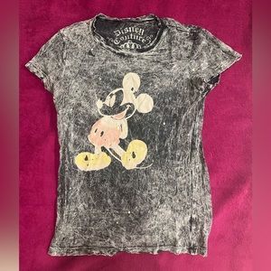 Disney Couture Mickey Mouse distressed T-shirt size xs/s. like new.